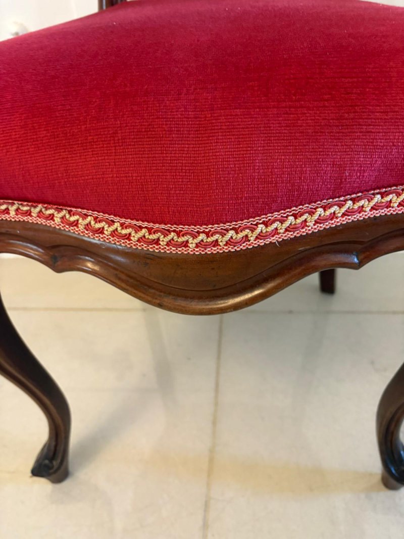 Outstanding Quality Set of 10 Antique Victorian Carved Mahogany Dining Chairs - Image 8